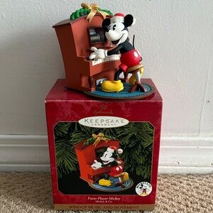 Hallmark Mickey Mouse Piano Keepsake Ornament - Red and Black